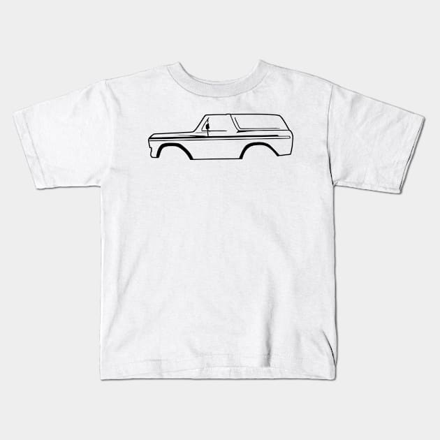 1978-1979 Ford Bronco Side Black With Logo Kids T-Shirt by The OBS Apparel